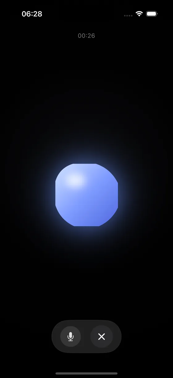 A voice conversation in progress in Vocal Buddy